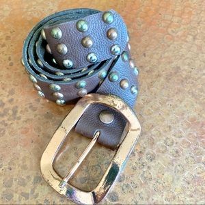Leather studded belt